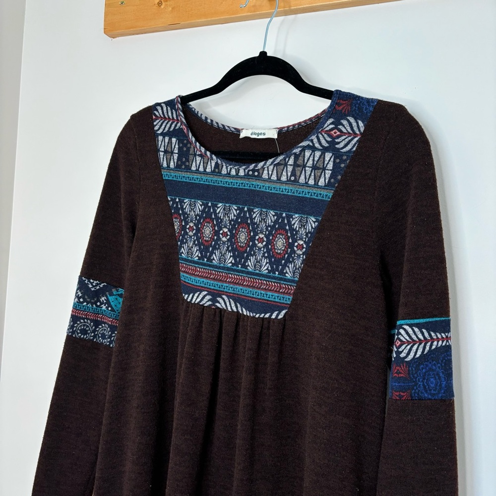 #216 Eloges Aztec Print Sweater Dress